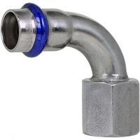 Press-Bogen 90° - 22 mm - 3/4 Zoll IG - für Edelstahlrohre - DVGW-zertifiziert - für V-Kontur von EFFEBI