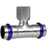 Press-T-Stück 18 - 1/2 Zoll IG - 18 mm - für Edelstahlrohre - DVGW-zertifiziert - für V-Kontur von EFFEBI