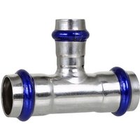 Press-T-Stück 22 - 15 - 22 mm - für Edelstahlrohre - DVGW-zertifiziert - für V-Kontur von EFFEBI