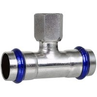 Press-T-Stück 22 - 3/4 Zoll IG - 22 mm - für Edelstahlrohre - DVGW-zertifiziert - für V-Kontur Press-T-Stück 22 - 3/4 Zoll IG - 22 mm - für Edelstahlrohre - DVGW-zertifiziert - für V-Kontur von EFFEBI