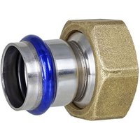 Press-Übergangsverschraubung 22 mm - 1 Zoll IG (Überwurf) - flachdichtend - für Edelstahlrohre - DVGW - für V-Kontur von EFFEBI