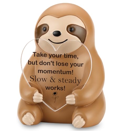 Emotionale Unterstützung, Faultier-Figur mit motivierendem Zitat, positive Harz-Skulptur, Geschenk für Damen und Herren, inspirierender Schreibtisch-Buddy Bürodekoration, Andenken für Geburtstag von EFFJNSG