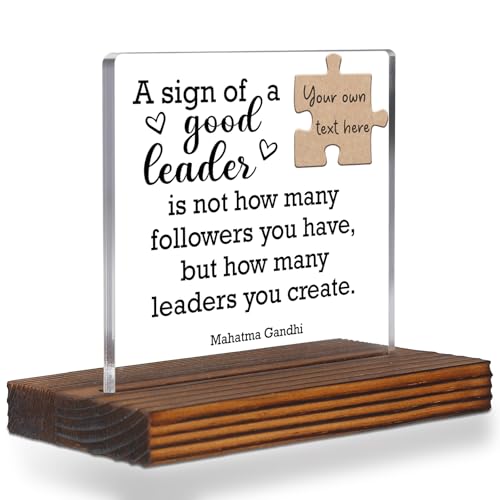 Schreibtischschild mit englischsprachigem Zitat "Good Leader", inspirierendes Geschenk für Chef, Coach, Mentor, Schulleiter, Mahatma Gandhi, Puzzle-Plakette zur Wertschätzung der Führung Schreibtischschild mit englischsprachigem Zitat "Good Leader", inspirierendes Geschenk für Chef, Coach, Mentor, Schulleiter, Mahatma Gandhi, Puzzle-Plakette zur Wertschätzung der Führung von EFFJNSG