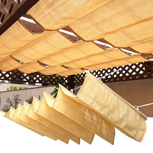 EFGETD Sonnensegel Einziehbar Welle Wasserdicht, Sonnenschutz Balkon Schiebe Sonnensegel UV Schutz und Regenfest für Outdoor, Garten, Terrasse, Pergola, Veranda(Yellow1,3x6m) von EFGETD