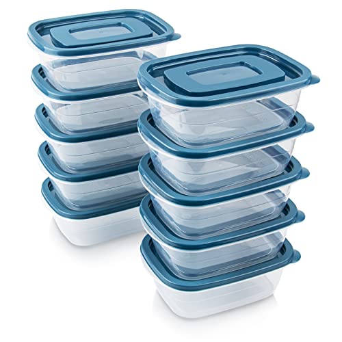 EFISH 10PCS Rechteck Kunststoff Portion Box Sets mit Deckel.Food Aufbewahrungsbox, Behälter, Lebensmittellagerung, Lebensmittelbehälter,500 ML Pro Box. von EFISH