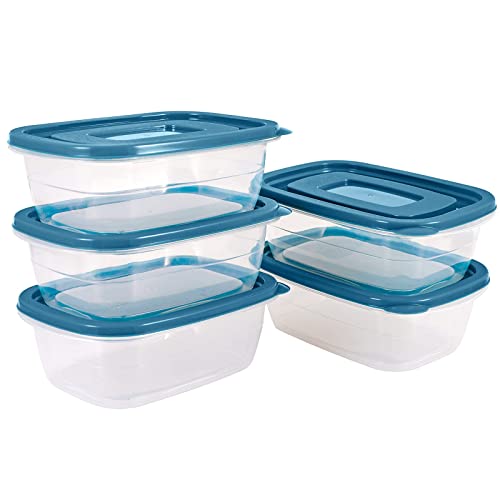 EFISH 5 STÜCKE Rechteckiger Kunststoff-Kühlbehälter Lebensmittel-Aufbewahrungsbox Container-Sets Lebensmittelbehälter 500 ml pro Box von EFISH