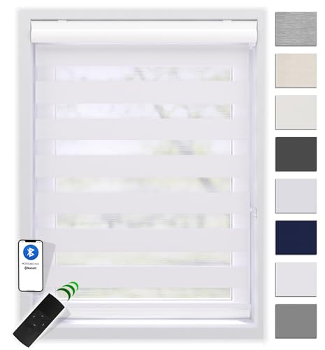 EFIXS Doppelrollo mit Kassette 60 x 175 cm (BxH) in Weiss/Duo Rollo mit Premium-Unterschiene/Doppelrollo zum Bohren in den Breiten 40-220 cm von EFIXS