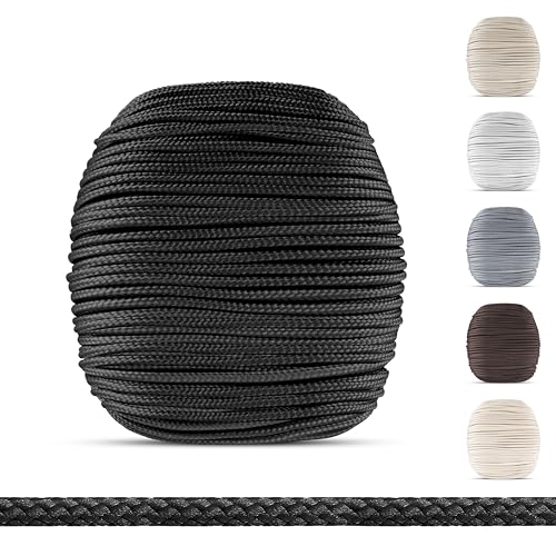 EFIXS Jalousien Schnur 2.2 mm - Schwarz - 10-25 Meter - Hier: 15 Meter - Premium Jalousie Zugschnur - Ersatzschnur für Holz-, Bambus-, & Aluminiumjalousien - Hochwertige Jalousie Kordel von EFIXS