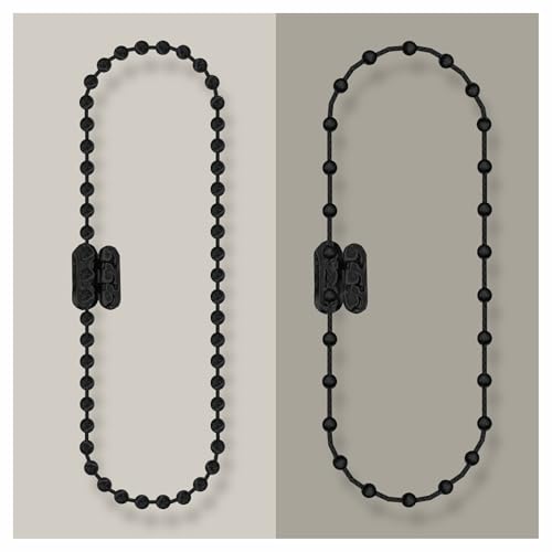 EFIXS Rollokette aus PVC (Bedienkette) - mit Kettenverbinder - Bedienlänge 10 Meter - 4,5 x 12 mm - für Rollos, Jalousien, Lamellenvorhänge, Farbe: schwarz von EFIXS