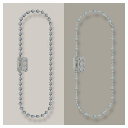 EFIXS Rollokette aus PVC (Bedienkette) - mit Kettenverbinder - Bedienlänge 220 cm (Umlauf 440 cm) - 4,5 x 12 mm - für Rollos, Jalousien, Lamellenvorhänge, Farbe: grau von EFIXS