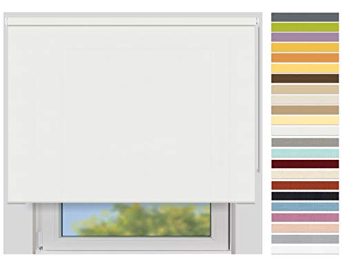 EFIXS Sichtschutzrollo Maxi - 32 mm Welle - Breiten: 40-240 cm - Höhen bis 240 cm - Hier: 180 cm x 240 cm (Stoffbreite x Höhe) - Weiss (4905) - lichtdurchlässig - Blickdicht von EFIXS