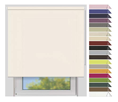 EFIXS Sichtschutzrollo Medium - 25 mm Welle - Breiten: 40-240 cm - Höhen bis 240 cm - Hier: 100 cm x 240 cm (Stoffbreite x Höhe) - leinen (5080) - lichtdurchlässig - Blickdicht von EFIXS