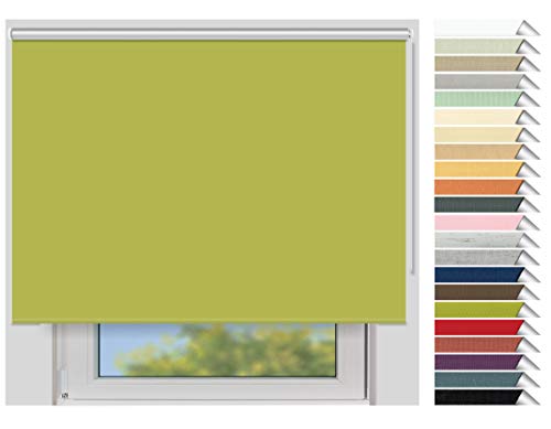 EFIXS Thermorollo Maxi - 32 mm Welle - Breiten: 60-240 cm - Höhen bis 240 cm - Hier: 220 cm x 190 cm (Stoffbreite x Höhe) - grün (067) - Hitzeschutzrollo - Verdunklungsrollo von EFIXS