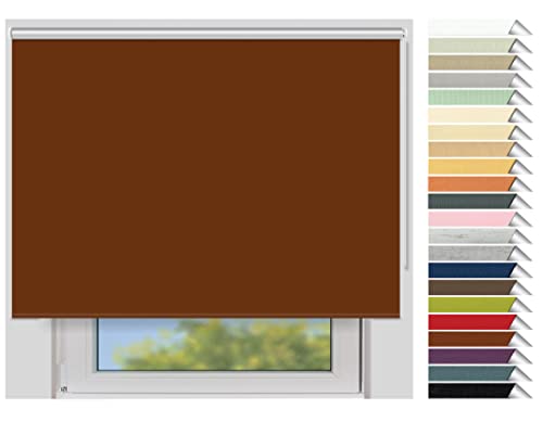 EFIXS Thermorollo Maxi - 32 mm Welle - Breiten: 60-240 cm - Höhen bis 240 cm - Hier: 240 cm x 190 cm (Stoffbreite x Höhe) - Terracotta (3012) - Hitzeschutzrollo - Verdunklungsrollo von EFIXS