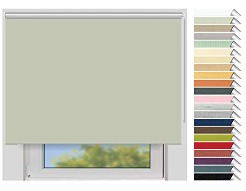 EFIXS Thermorollo Maxi - 32 mm Welle - Breiten: 60-240 cm - Höhen bis 240 cm - Hier: 220 cm x 190 cm (Stoffbreite x Höhe) - Sand (052) - Hitzeschutzrollo - Verdunklungsrollo von EFIXS