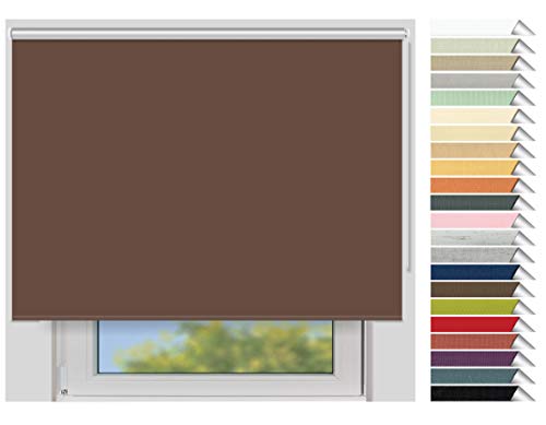 EFIXS Thermorollo Maxi - 32 mm Welle - Breiten: 60-240 cm - Höhen bis 240 cm - Hier: 220 cm x 190 cm (Stoffbreite x Höhe) - braun (066) - Hitzeschutzrollo - Verdunklungsrollo von EFIXS