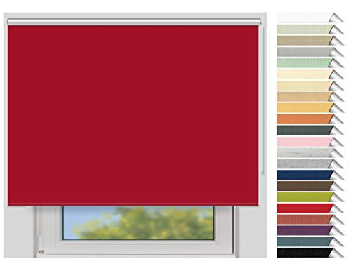 EFIXS Thermorollo Maxi - 32 mm Welle - Breiten: 60-240 cm - Höhen bis 240 cm - Hier: 240 cm x 190 cm (Stoffbreite x Höhe) - rot (068) - Hitzeschutzrollo - Verdunklungsrollo von EFIXS