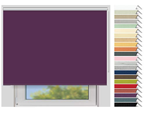 EFIXS Thermorollo Maxi - 32 mm Welle - Breiten: 60-240 cm - Höhen bis 240 cm - Hier: 220 cm x 190 cm (Stoffbreite x Höhe) - violett (3016) - Hitzeschutzrollo - Verdunklungsrollo von EFIXS
