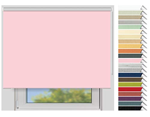EFIXS Thermorollo Maxi - Rollos nach Maß - 32 mm Rollowelle - Stoffbreite bis 250 cm, Höhe bis 300 cm - Hier: bis 160 cm x bis 150 cm (BxH) - rosa (062) - mit & ohne Bohren von EFIXS