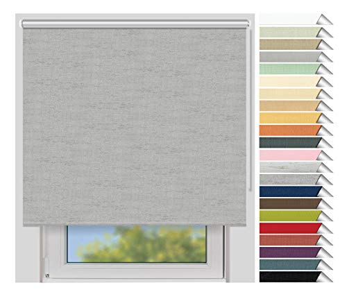 EFIXS Thermorollo Medium - 25 mm Welle - Breiten: 60-240 cm - Höhen bis 240 cm - Hier: 80 cm x 190 cm (Stoffbreite x Höhe) - Melange (064) - Hitzeschutzrollo - Verdunklungsrollo von EFIXS