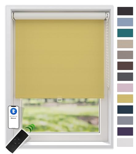 EFIXS Thermorollo White Reflex, Breiten: 40-240, Höhe bis 275 cm, Hier 60 x 190 cm (BxH) Pastellgelb, Verdunklungsrollo, Kettenzug, Springrollo, Motor von EFIXS