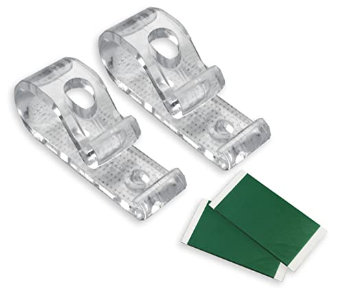 EFIXS selbstklebener Kettenhalter/Kettenspanner lang - Farbe: transparent - für Bedienketten (Kugelketten) - 2 Stück von EFIXS