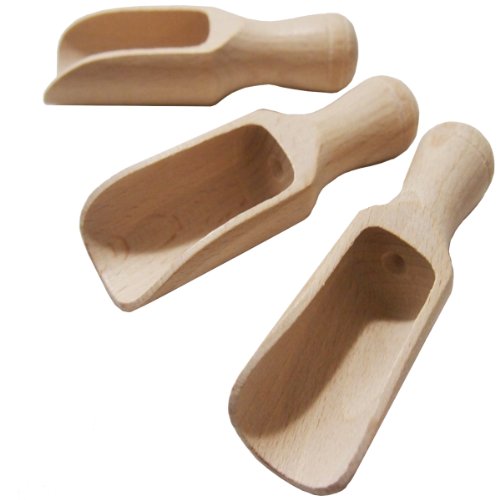 EFO Klein Schaufel – Schaufel Holz - Löffel Holz – Gewürzlöffel Mini – Messlöffel – Löffel Holzgriff – Messschaufel – Salzlöffel Holz 3-er Set – 10 cm von EFO