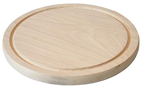 EFO Rundes Schneidebrett - Holzbrett - Holzunterlage - Schneidebrett Holz - Hackbrett - Servierbrett - Brett aus Buchenholz Durchmesser 20 cm von EFO