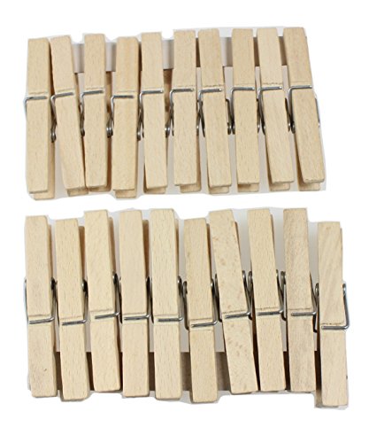 efo Holzklammern - Wäscheklammern Holz - Klammer aus Buchenholz - 20 Stück Set von EFO