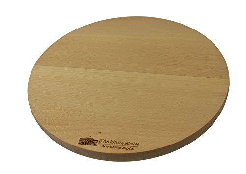 The White House Drehplatte Holz – Drehbrett – drehbare Servierplatte – Drehtablett – Tortenplatte – Kuchenplatte – Pizzabrett - Drehteller (25,4 cm) von EFO