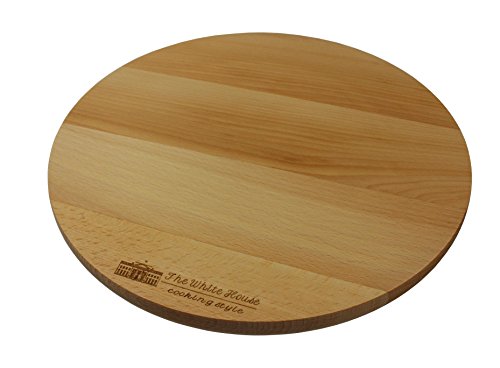 The White House Drehplatte Holz – Drehbrett – drehbare Servierplatte – Drehtablett – Tortenplatte – Kuchenplatte – Pizzabrett - Drehteller (28,8 cm) von EFO