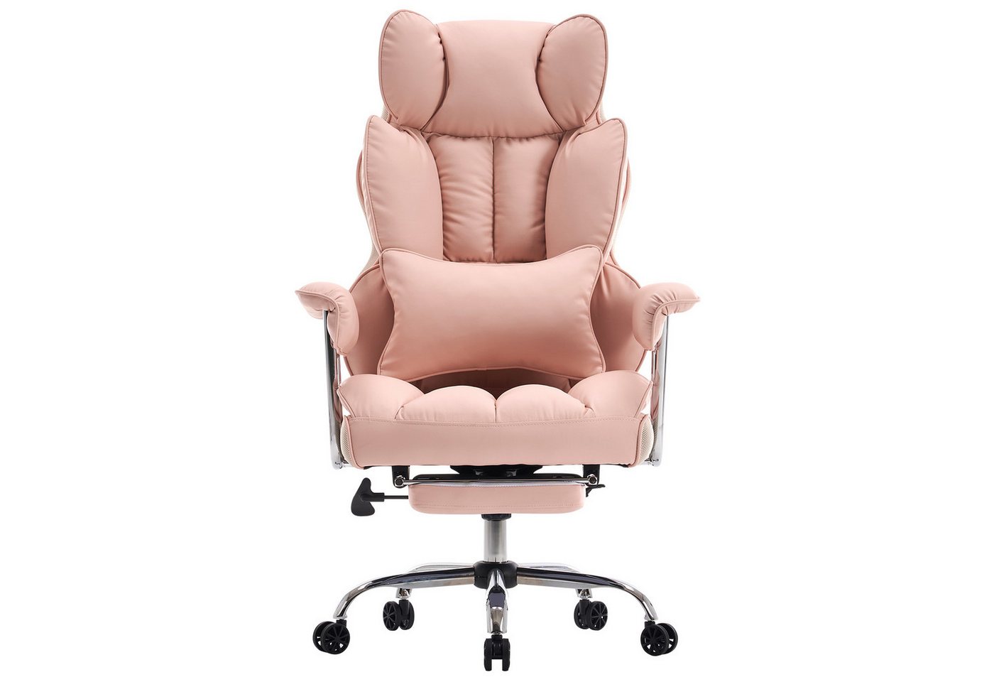 EFOMAO Chefsessel Ergonomischer Executive, PU-Kunstleder Bürodrehstuhl, Hochlehnen mit Fußstütze & Lordosenstütze von EFOMAO