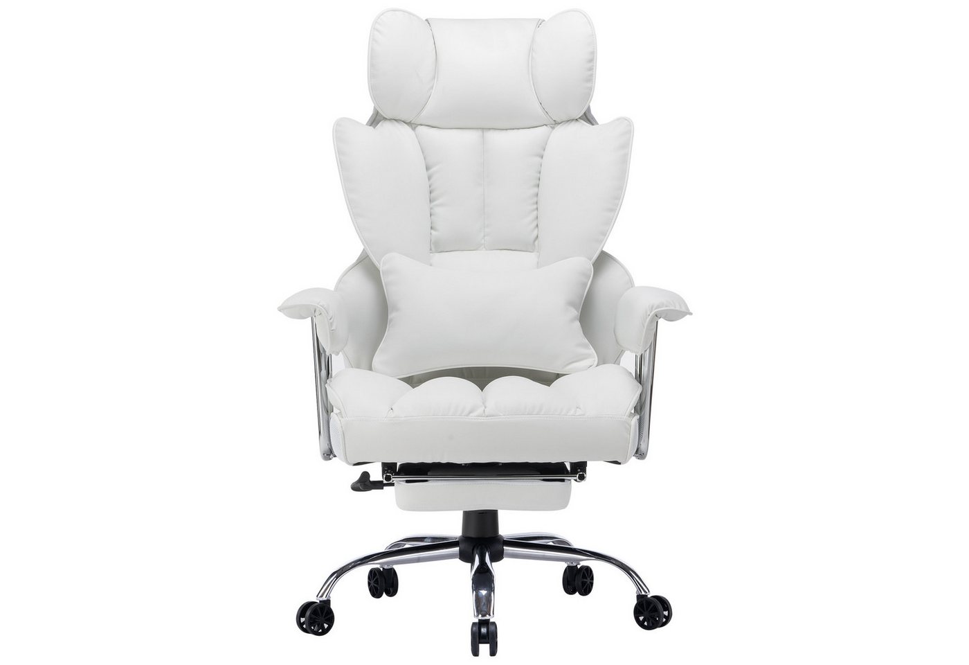 EFOMAO Chefsessel Ergonomischer Executive, PU-Kunstleder Bürodrehstuhl, Hochlehnen mit Fußstütze & Lordosenstütze von EFOMAO