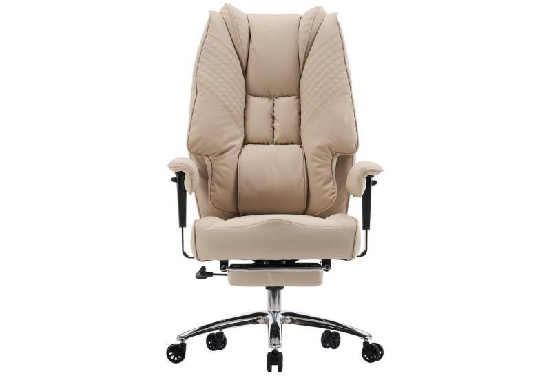 EFOMAO Chefsessel Extra Breit+Stabil, Hochlehner mit Fußstütze Leder, Verstellbare Rückenlehne, Ergonomisch, Höhenverstellbar, Beige EFOMAO Chefsessel Extra Breit+Stabil, Hochlehner mit Fußstütze Leder, Verstellbare Rückenlehne, Ergonomisch, Höhenverstellbar, Beige von EFOMAO
