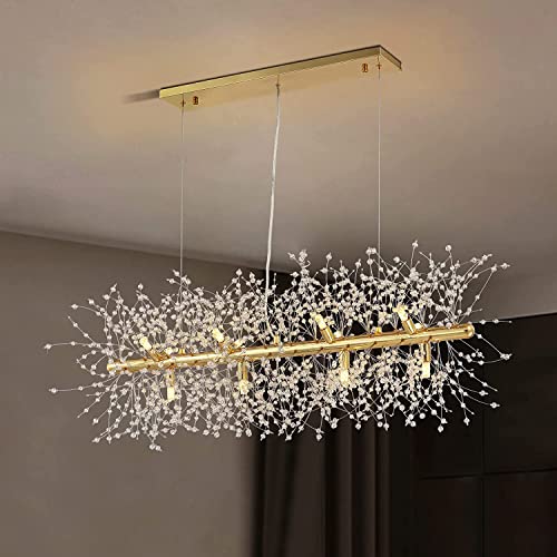 Moderne Kristall-Kronleuchter Löwenzahn Gold Kronleuchter Küche Esszimmer Schlafzimmer Rechteck Kronleuchter Länge 92 cm-12 Lichter Moderne Kristall-Kronleuchter Löwenzahn Gold Kronleuchter Küche Esszimmer Schlafzimmer Rechteck Kronleuchter Länge 92 cm-12 Lichter von EFPD