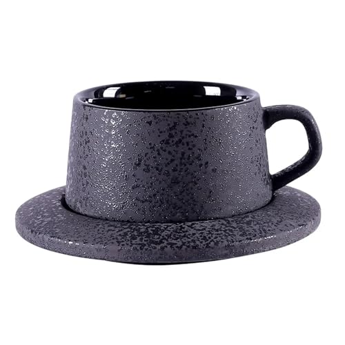 EFRJUWI Mattierte Kaffeetasse und Untertasse Set Keramikteller Frühstückstasse von EFRJUWI