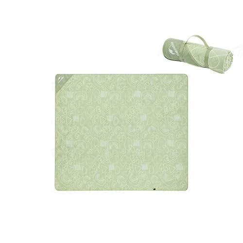 EFRJUWI Picknickdecke Outdoor wasserdichte Picknickmatte Pfirsichhaut Samt Maschinenwaschbar Tragbare Faltbare Campingmatte for Picknick FüR BBQ, Picknick, Wandern, Reisen(Green-200x240cm) von EFRJUWI
