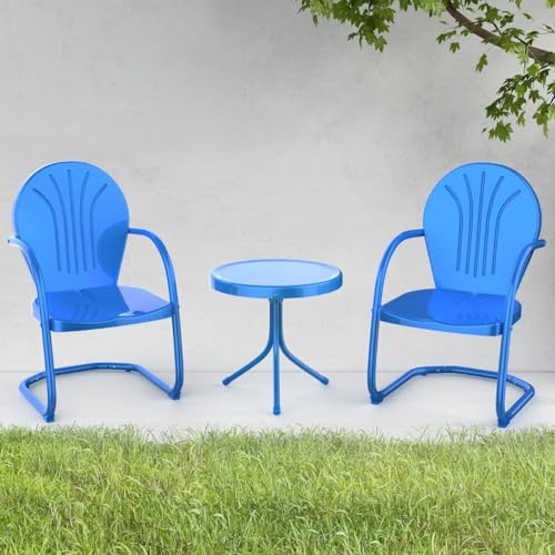 EFURDEN 3-Piece Patio Bistro Set - 2 Retro C-Spring Rocking Chairs + Side Table, Weatherproof Outdoor Seating, Weather-Resistant Metal Outdoor Conversation Set for Garden, Yard, Poolside (Rot) EFURDEN 3-Piece Patio Bistro Set - 2 Retro C-Spring Rocking Chairs + Side Table, Weatherproof Outdoor Seating, Weather-Resistant Metal Outdoor Conversation Set for Garden, Yard, Poolside (Rot) von EFURDEN
