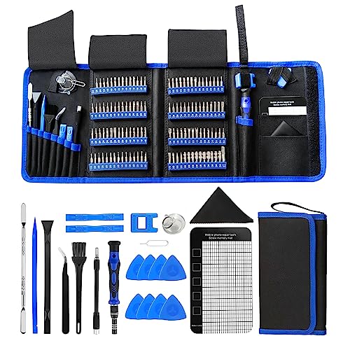 EFaith Feinmechaniker werkzeug set 142 in 1 teiliger schraubendreher set mit magnetisches 120 Bits Präzisions Werkzeug Set für die Reparatur von Elektronik, Laptop, Kleingeräten, PC, Handy, PS4, Xbox von EFaith