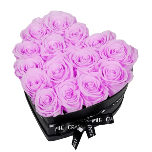 EG EMMIE GRAY Classic Infinity Rosenbox | Herz | Schwarz - Infinity Rosen, bis zu 3 Jahre haltbar, Flowerbox mit konservierten Rosen, Blumenbox (Baby Lilli, M) von EG EMMIE GRAY