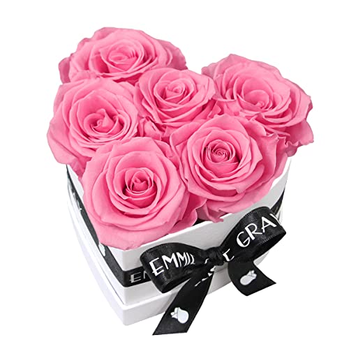 EG EMMIE GRAY Classic Infinity Rosenbox | Herz | Weiß – Traumhafte Infinity Rosen, 1-3 Jahre haltbare Rosen, Flowerbox mit echten, konservierten Rosen, edle Premiumrosen (S, Baby Pink) von EG EMMIE GRAY