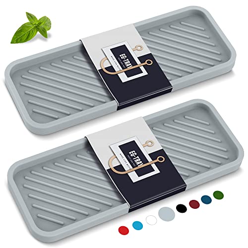 EG-SIPRO Spülbecken-Organizer-Tablett, Schwammhalter für Küche, Badezimmer, Theke, Schwamm-Caddy, Silikon-Seifenhalter für Spender, Flasche, Geschirrspülzubehör (2er-Pack) von EG-SIPRO