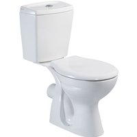 Stand-WC + Keramik-Spülkasten + Deckel + Spülventil Waagerecht Wand-Anschluss - Weiß von BELVIT