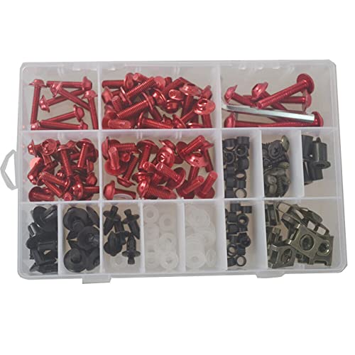 EGEIRA Karosserie-Kits Motorradzubehör 200x Verkleidungskörper Schrauben Kit Schrauben Clip Für Kawasaki Für Ninja ZX9R ZX 9 R 1994-2003 2003 2001 2000 1999 1998 1997 1996 1995 Teile (Color : Rosso) von EGEIRA