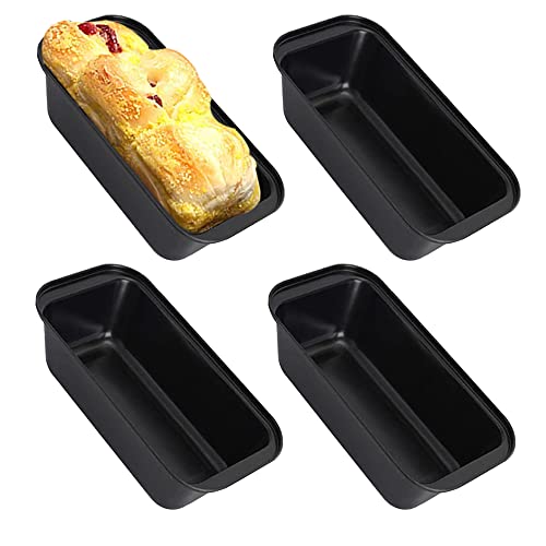 EGEN Bread Pan Loaf Tin for Baking, Non-Stick Carbon Steel Baking Bread Toast Mold Loaf Baking Pan Set (25.2x13cm -Black 4Pcs) von EGEN