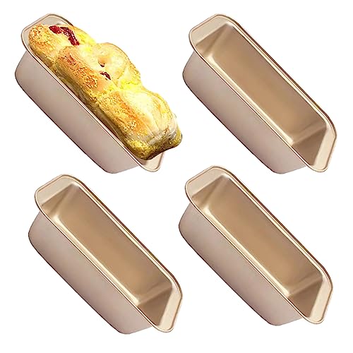 EGEN Bread Pan Loaf Tin for Baking, Non-Stick Carbon Steel Baking Bread Toast Mold Loaf Baking Pan Set (29.5x13cm -Golden 4Pcs) von EGEN