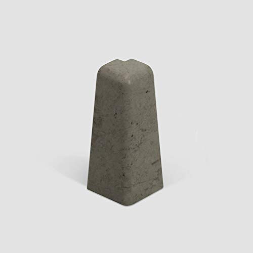 EGGER Außenecke Sockelleiste Stein grau für einfache Montage von 60mm Laminat Fußleisten | Inhalt 2 Stück | Kunststoff robust | Stein Optik dunkel grau von Egger