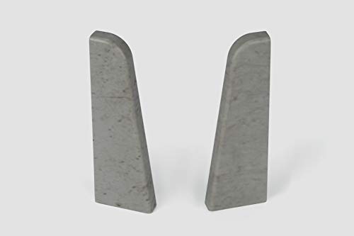 EGGER Endstück Sockelleiste Stein grau für einfache Montage von 60mm Laminat Fußleisten | Inhalt 2 Stück | Kunststoff robust | Stein Optik dunkel grau von Egger