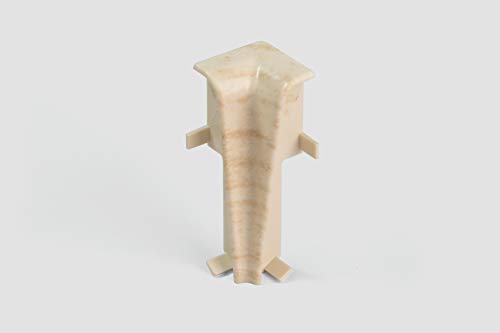 EGGER Innenecke Sockelleiste Eiche creme für einfache Montage von 60mm Laminat Fußleisten | Inhalt 2 Stück | Kunststoff robust | Holz Optik beige sand von Egger