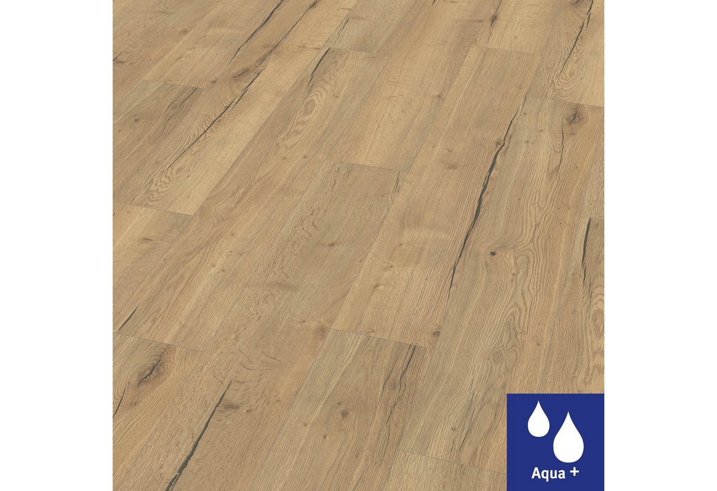 EGGER Laminat Aqua+ EHL106 Creston Eiche natur, (8mm, 1,995m),Wasserresistent & Feuchtraumgeeignet von EGGER